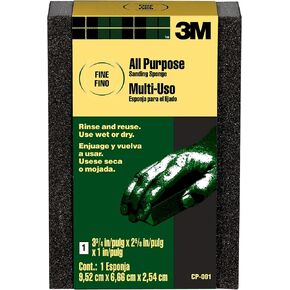 3M CP-001A-250 Sanding Sponge, Fine Grit, 3.75 x 2.625 x 1-in, 250-Count (CP-001A)