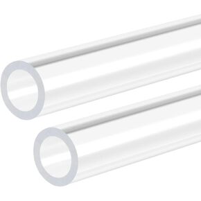 DMiotech 2pcs 5/16" x 1/2" 20" Clear Acrylic Pipe Rigid Plastic Tubing for Aquarium Water Pipe, Water Cooling System, Plumbing