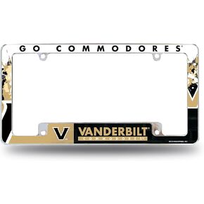 Rico Industries NCAA Vanderbilt Commodores Primary 12" x 6" Chrome All Over Automotive License Plate Frame for Car/Truck/SUV