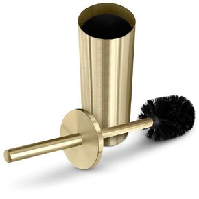 Stainless Steel Toilet Brush and Holder for Bathroom Toilet Bowl Cleaner Brush Set, (Brushed Gold) Novsix