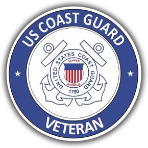 Sticker USCG Coast Guard Veteran Decal United States Army Military for Car Truck Window Laptop Bumper US Flag 3,75"