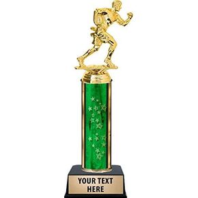 Crown Awards Flag Football Male Trophies, Personalized Green Flag Football Male Trophy, Your Own Engraving Included Prime