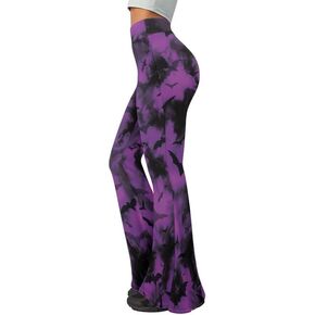 Irisjudy Women's Bootcut Yoga Pants Color Splatter Flare Casual Leggings Petite/Regular/Long Camo Sweatpants Plus Size