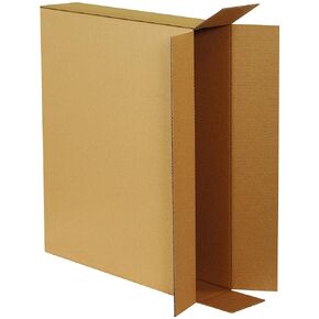 Boxes Fast BF28524FOL Side Loading Corrugated Cardboard Boxes, 28" x 5" x 24", for Shipping, Packing, Moving or Storage, Kraft (Pack of 10)