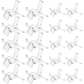 Acrylic Triangle Display Holder, 20 Pcs Crystal Display Stand for Stones Clear Plastic Display Easel Stands for Rock Mineral Agate Fossil Coral Geodes Small Collectibles, 2 Sizes