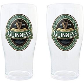 Guinness 20oz Beer Glasses Twin Pack | Certified Official Merchandise | Ideal gift for Beer Lovers