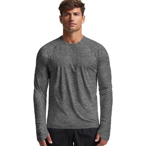 Mens Long Sleeve Workout Shirts Light Weight Quick Dry UV/SPF Athletic T-shirt Running Hiking with Thumb Holes