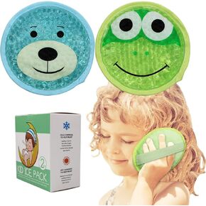 Kids Ice Packs for Boo Boos, Boo Boo Ice Packs for Kids, 2 Packs Cute Hot Cold Gel ice Packs for Injuries Reusable for Kid's Fever, Pain Relief, Wisdom Teeth, First Aid and Head, Arms, Legs Injuries