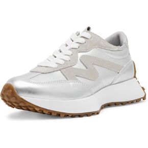 Steve Madden Women's Campo Sneaker, Silver, 8