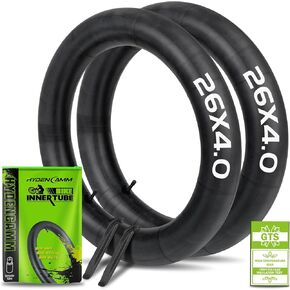 2 Pack 26x4.0 Fat Bike Tube, 26x3.5/4.0 E-Bike Fat Bicycle Inner Tube AV Schrader Valve with 2 Tire Levers, 26 x 4.0 Fat Tire Bike Inner Tubes for Ebike Electric Bicycle Road Mountain