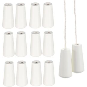 12pcs Roller Pendant Curtain Accessories Curtain Hardware Accessories Pulls Ends Window Shades Blind Cord Knobs Mini Drawstring Tassels Knobs Blinds Wood Crafts White Pull Tail