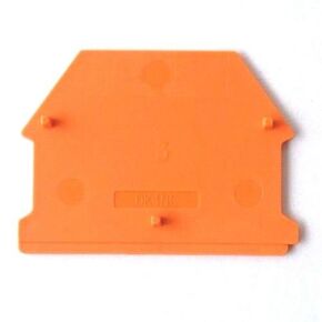 Dinkle DK4NC-OR DIN Rail Terminal Block End Cover for DK2.5N-OR DK4N-OR Orange, Pack of 50