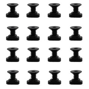 16 Sets 0.42 Inch Black Stainless Steel T Screw Nut Fitting T Nut Metric Cam Screw Replacement Kit Compatible with Standard Rail Systems