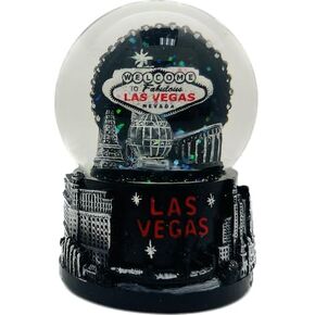 45mm Las Vegas Glittler Snowglobe with The Base Featuring The Famouse Landmarks of The las Vegas Strip (Pink)
