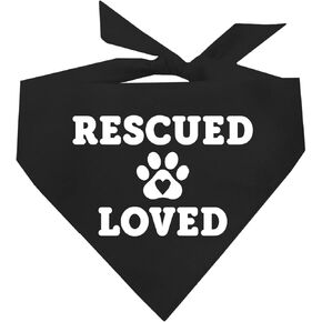 Rescued and Loved Rescue Dog Bandana (604 Red, One Size)