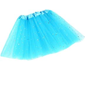 Halloween Kids Classic Elastic 3 Layered Tulle Tutu Skirt with Sequin Stars Girls Tutu Skirts