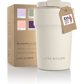 LARS NYSØM Thermo Coffee Mug-to-go 13oz 17oz | BPA-free Travel Mug 0.38L 0.5 Liter with Insulation | Leak Proof Stainless Steel Thermal Mug for Coffee and Tea on the Go (Aqua Turquoise, 17oz)