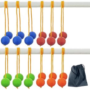 12 Pack Ladder Balls Ladder Toss Balls Ladder Ball Replacement Balls with Storage Bag for Toss Match (red Blue Orange Green)