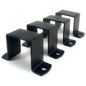 2x2" Square Tube Strap Clamp, Powder Coated Black, bracket clamp U-type - 4-Pack
