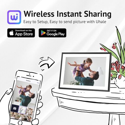 إطار صورة رقمي مقاس 15.6 بوصة مع شاشة لمس IPS مقاس 1920 × 1080، وإطار صور رقمي ذكي مزود بسعة تخزين 32 جيجابايت، وإعداد سهل لمشاركة الصور/مقاطع الفيديو عبر تطبيق مجاني in Saudi Arabia