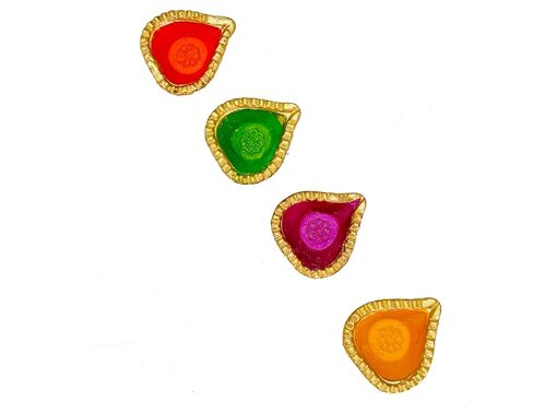 Clay Diya Diwali Dia with Cotton Wicks for Puja Clay Diyas for Diwali Pooja Indian Decor Navratri/Navaratri Pooja Diwali Decor Puja Items Indian Decorations Dia- 2.1 inch Pack of 12 (KUNARED-012) in Kuwait