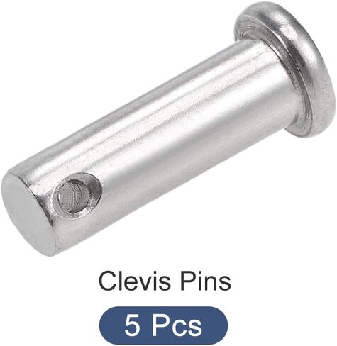 METALLIXITY Clevis Pins (10mmx30mm) 5Pcs, Single Hole Flat Head 304 Stainless Steel Fastener Pin - for Metal Devices, Furniture Installation, Industrial, DIY in Saudi Arabia