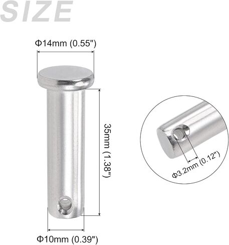 METALLIXITY Clevis Pins (10mmx30mm) 5Pcs, Single Hole Flat Head 304 Stainless Steel Fastener Pin - for Metal Devices, Furniture Installation, Industrial, DIY in Saudi Arabia