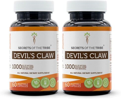 Secrets of the Tribe Devil's Claw 120 Capsules(2 pcs.), 1000 mg, Devil's Claw (Harpagophytum Procumbens) Dried Root (2x120 Capsules) in Saudi Arabia