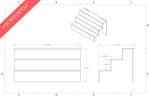 Acrylic Three Steps Riser Stand for IKEA Detolf in Saudi Arabia