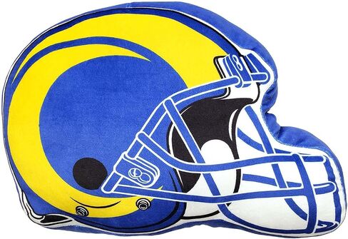 وسادة فخمة فائقة النعومة لكرة القدم من Northwest NFL Helmet - 16 بوصة - وسائد مزخرفة للأريكة أو غرفة النوم - مثالية ليوم اللعبة (Los Angeles Rams - أزرق) in Saudi Arabia