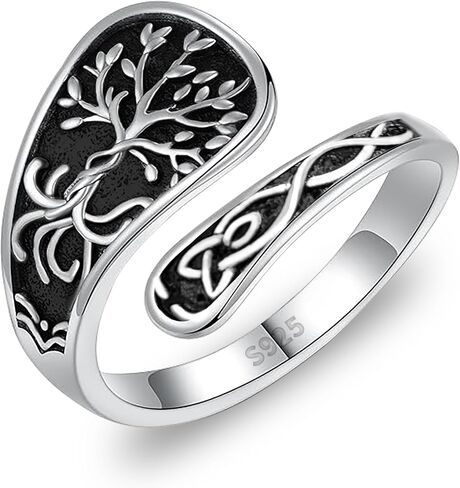 Cross Rings for Women, Spoon Rings for Women Sterling Silver Adjustable Thumb Faith Ring for Women Men Unisex, Christian Ring Jewelry for Birthday Party Gifts in Saudi Arabia