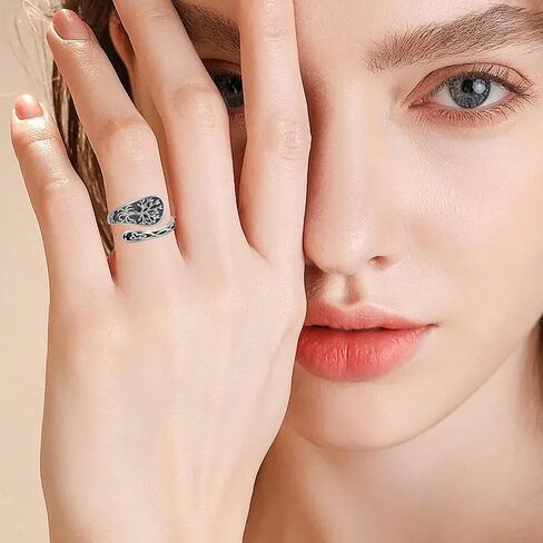 Cross Rings for Women, Spoon Rings for Women Sterling Silver Adjustable Thumb Faith Ring for Women Men Unisex, Christian Ring Jewelry for Birthday Party Gifts in Saudi Arabia