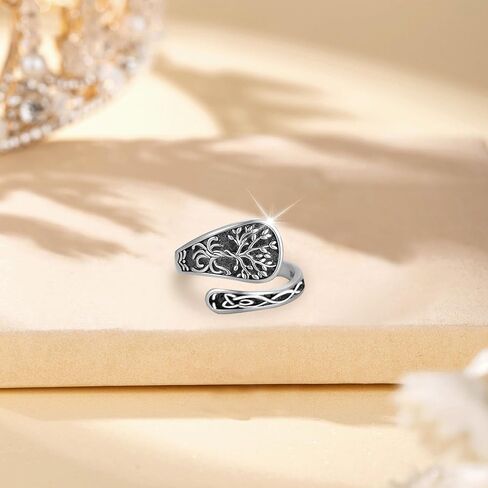 Cross Rings for Women, Spoon Rings for Women Sterling Silver Adjustable Thumb Faith Ring for Women Men Unisex, Christian Ring Jewelry for Birthday Party Gifts in Saudi Arabia