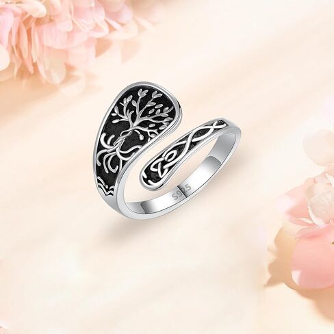 Cross Rings for Women, Spoon Rings for Women Sterling Silver Adjustable Thumb Faith Ring for Women Men Unisex, Christian Ring Jewelry for Birthday Party Gifts in Saudi Arabia