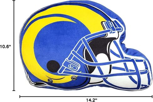 وسادة فخمة فائقة النعومة لكرة القدم من Northwest NFL Helmet - 16 بوصة - وسائد مزخرفة للأريكة أو غرفة النوم - مثالية ليوم اللعبة (Los Angeles Rams - أزرق) in Saudi Arabia