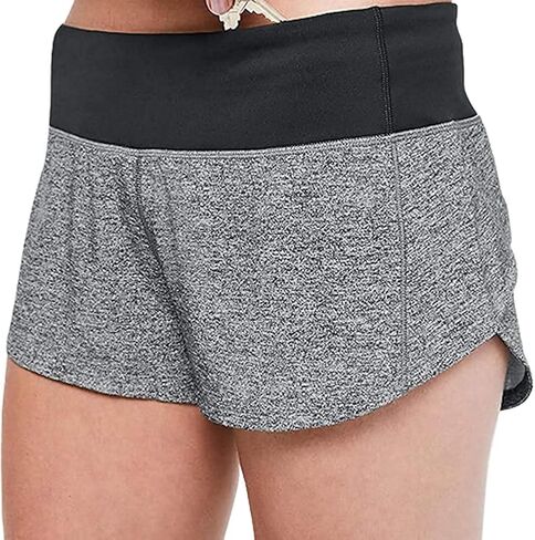 شورت Lululemon Athletica للتسريع 2.5 بوصة (هيذر لوكس متعدد الأسود/الأسود، مقاس 0) in Kuwait