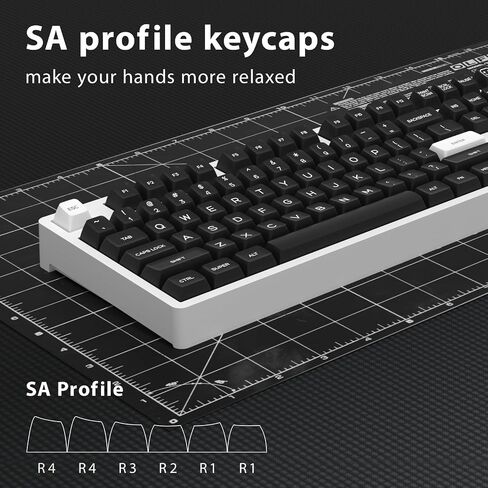 SA Profile Monsters PBT Double Shot Keycap Set,160 Keys Black and Blue Custom Key Caps Keycaps 60 Percent Retro Keycaps for 61/64/68/84/87/100/104/108 Mechanical Keyboard in Saudi Arabia