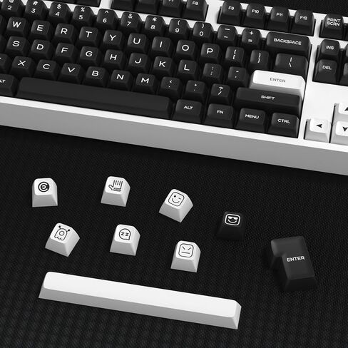SA Profile Monsters PBT Double Shot Keycap Set,160 Keys Black and Blue Custom Key Caps Keycaps 60 Percent Retro Keycaps for 61/64/68/84/87/100/104/108 Mechanical Keyboard in Saudi Arabia