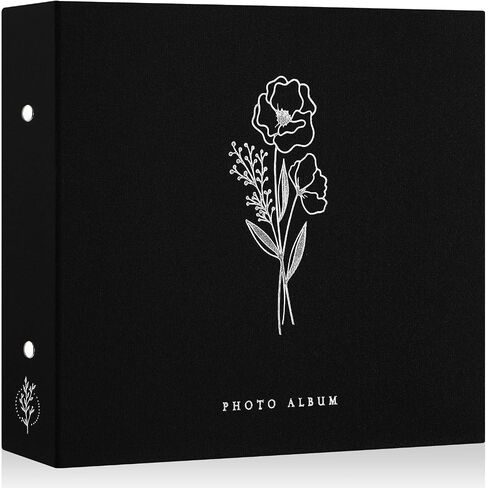 Lanpn Photo Album 12x12 100 Photos, Exquisite Linen Photo Book Sets, Each Album Holds 12 x 12 100 horizontal and vertical Pictures for Kids Boy Girls (Black) in Saudi Arabia