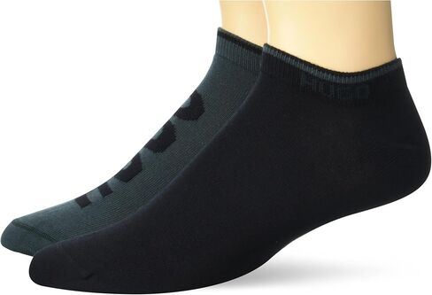 HUGO Men's 2-Pack Logo Combed Cotton Ankle Socks in Saudi Arabia