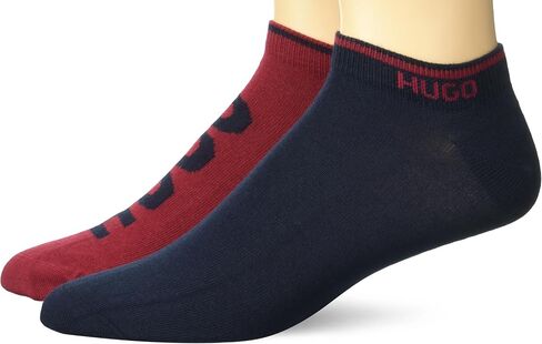 HUGO Men's 2-Pack Logo Combed Cotton Ankle Socks in Saudi Arabia