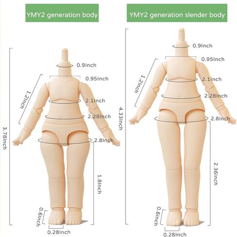 YMY OB11 Doll Body GSC BJD Doll Body Extended Size Joint Movable Doll Model Action Figure （Super White-11cm-No Stand） in Saudi Arabia
