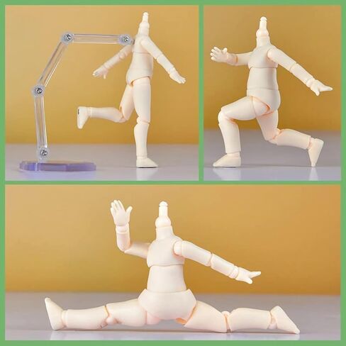YMY OB11 Doll Body GSC BJD Doll Body Extended Size Joint Movable Doll Model Action Figure （Super White-11cm-No Stand） in Saudi Arabia