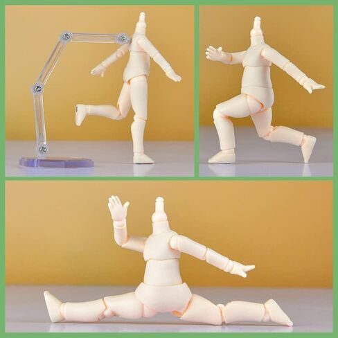 YMY OB11 Doll Body GSC BJD Doll Body Extended Size Joint Movable Doll Model Action Figure （Super White-11cm-No Stand） in Saudi Arabia