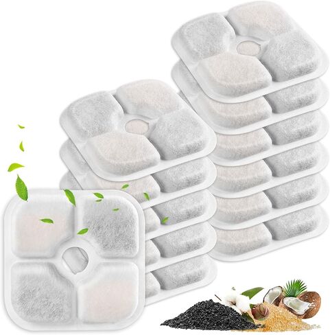 MyfatBOSS 8 Pack PIXI Cat Water Fountain Filter Replacement for Pet Water Fountain, Cat Drinking Fountain Filter Triple Action Water Filter Independent Packaging, White, MFB00097(fox) in Saudi Arabia