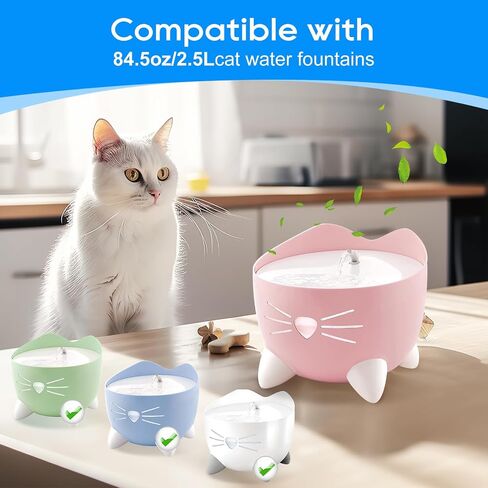 MyfatBOSS 8 Pack PIXI Cat Water Fountain Filter Replacement for Pet Water Fountain, Cat Drinking Fountain Filter Triple Action Water Filter Independent Packaging, White, MFB00097(fox) in Saudi Arabia