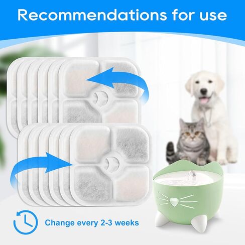 MyfatBOSS 8 Pack PIXI Cat Water Fountain Filter Replacement for Pet Water Fountain, Cat Drinking Fountain Filter Triple Action Water Filter Independent Packaging, White, MFB00097(fox) in Saudi Arabia