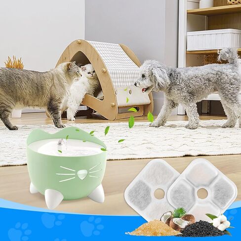 MyfatBOSS 8 Pack PIXI Cat Water Fountain Filter Replacement for Pet Water Fountain, Cat Drinking Fountain Filter Triple Action Water Filter Independent Packaging, White, MFB00097(fox) in Saudi Arabia