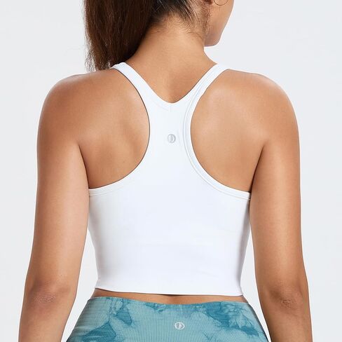 Women Racerback Longline Sports Bra U Neck Padded Tank Tops Wirefree Running Workout Yoga Bra Casual Crop Tops in Saudi Arabia