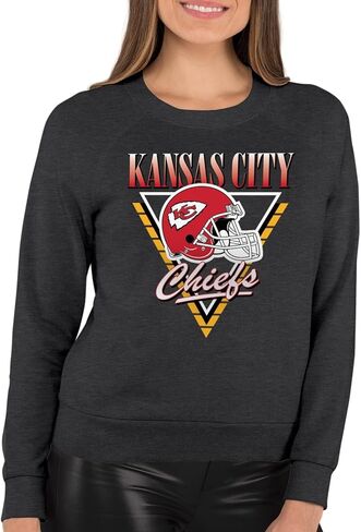 Team Fan Apparel NFL Womens Retro Triangle Slouchy Crewneck, Fleece Pullover Tagless, Long Sleeve Sweatshirt, Football in Saudi Arabia